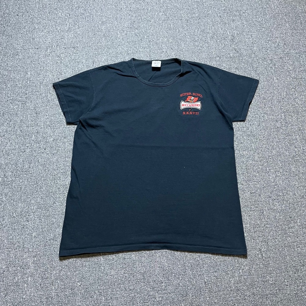 Vintage Team Sport Tampa Bay Buccaneers Super Bowl XXXVII T-Shirt 1X Black 2003